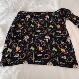 NICOLE MILLER Silk Texas Theme Wrap Skirt Size Large